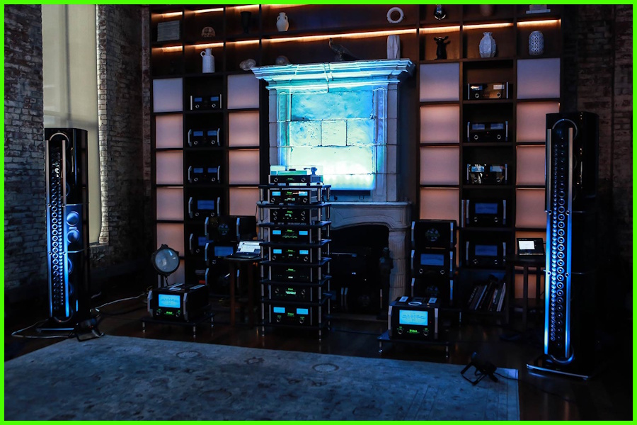 McIntosh XRT2.1K kule tipi hoparlör takımı ve ses sistemi kurulumu.