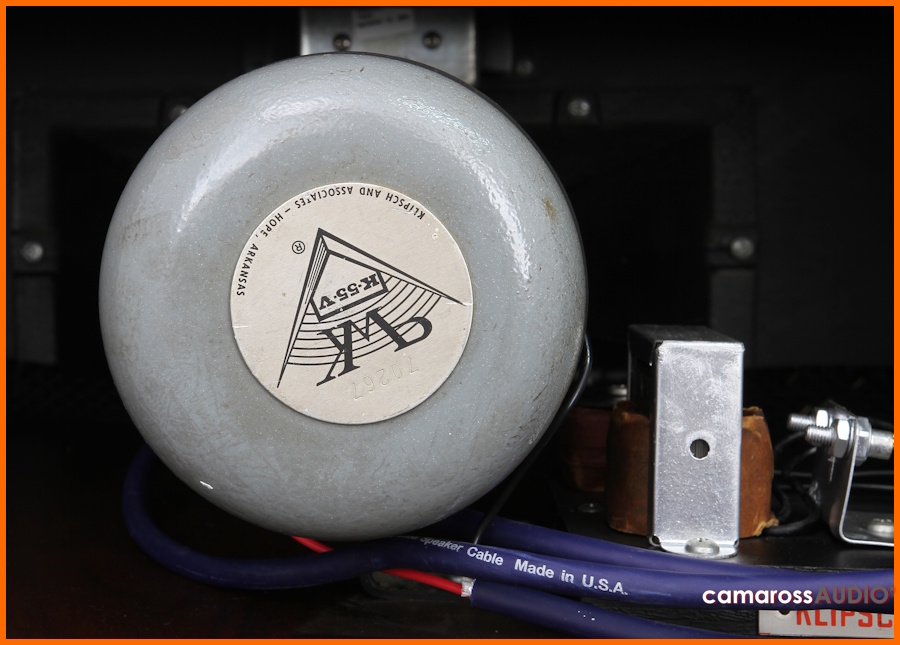 Klipsch Belle K-55-V tweeter motor iç bileşeni ve etiketi