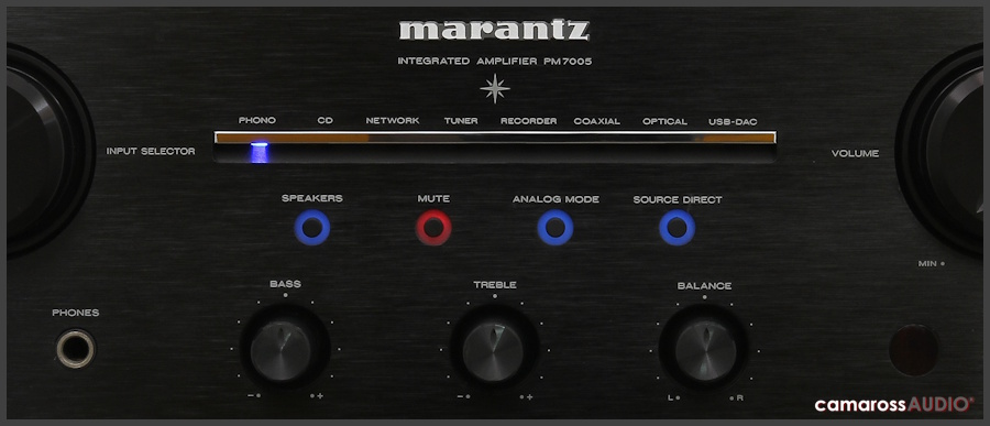 Marantz PM7005 Entegre Amplifikatör Ön Panel Detayı Siyah