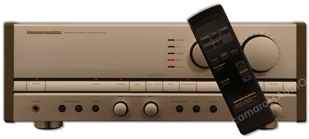 Marantz PM-82 entegre stereo amfi ve kumandası görseli
