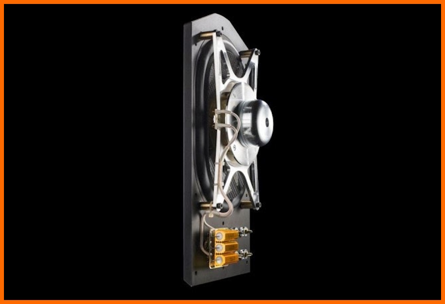 Sonus faber Ex3ma hoparlör arkası, crossover ve sürücü detayları.
